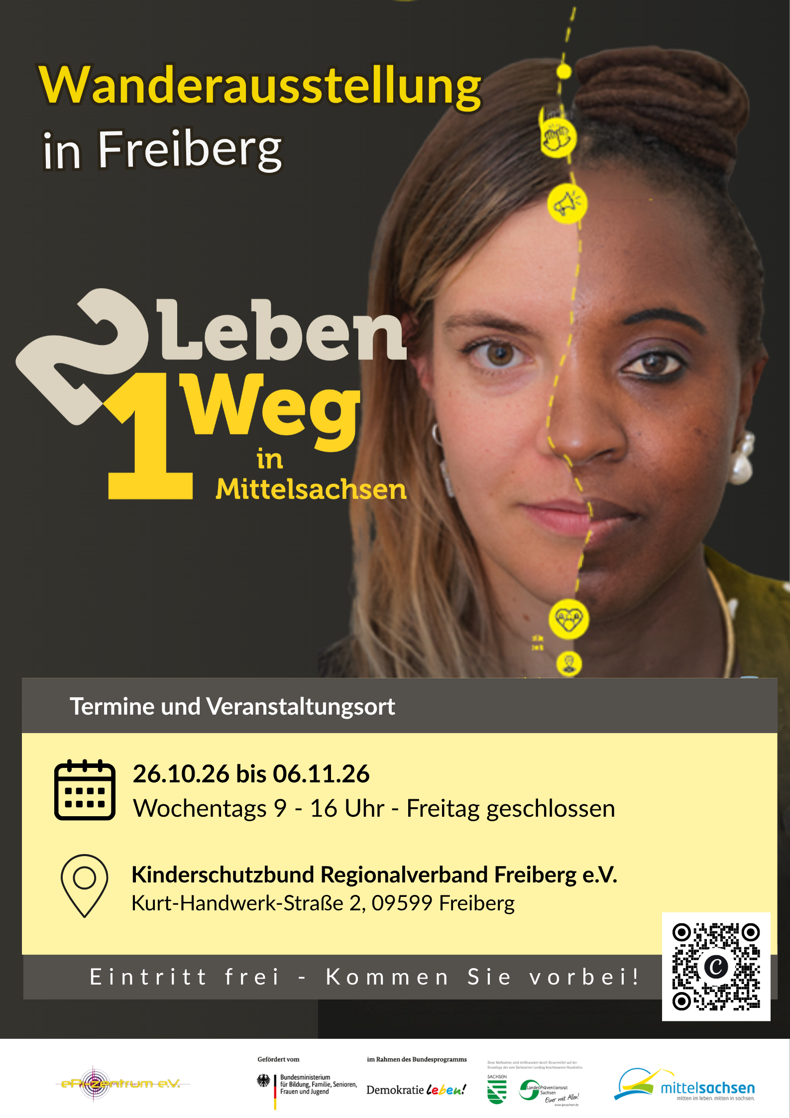 2 Leben 1 Weg in Mittelsachsen – Wanderausstellung in der Geschäftsstelle des Kinderschutzbundes Freiberg